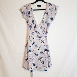 Lulus La Vie Lavender Floral Wrap Dress Size Small